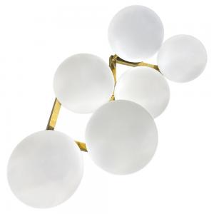 'Nuvola' Wall Sconces with 6 Murano Glass Spheres and Brass Structure